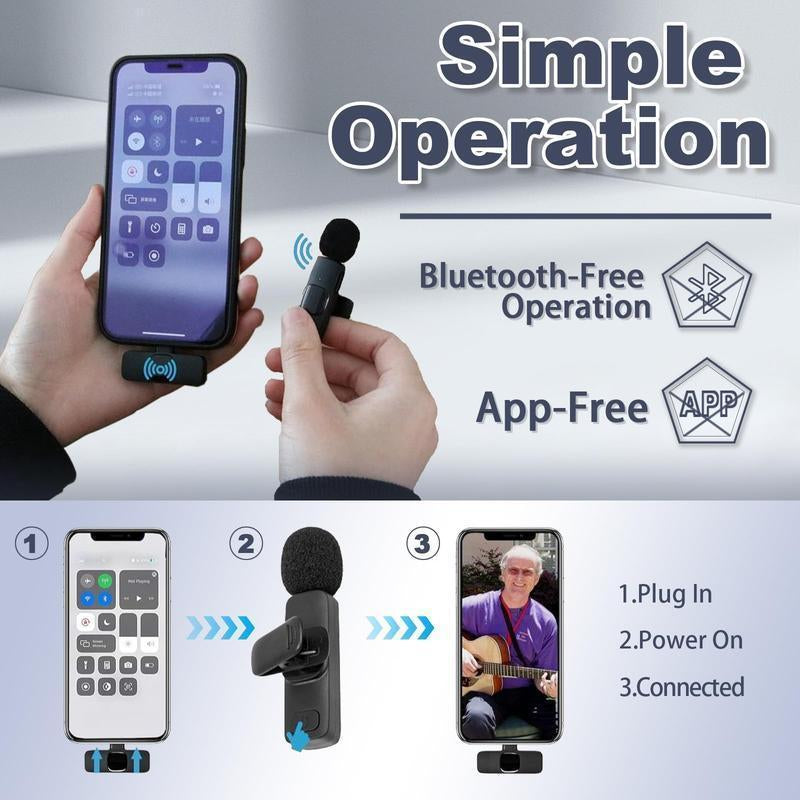 2 - Pack Omnidirectional Lavalier Mic: No Bluetooth, Multi - Device for Phone/Tablet